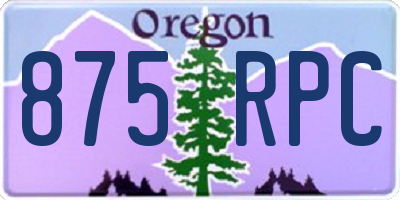 OR license plate 875RPC