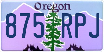 OR license plate 875RPJ