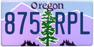 OR license plate 875RPL