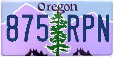 OR license plate 875RPN