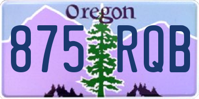 OR license plate 875RQB
