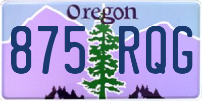 OR license plate 875RQG