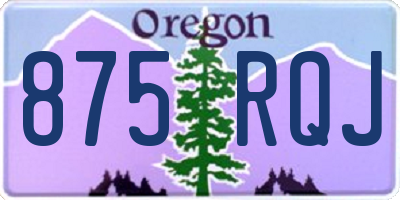 OR license plate 875RQJ