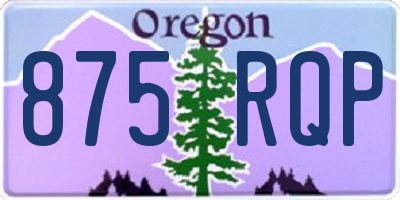 OR license plate 875RQP