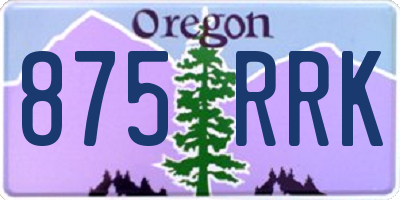 OR license plate 875RRK
