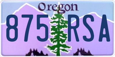 OR license plate 875RSA