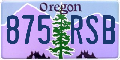 OR license plate 875RSB