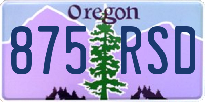 OR license plate 875RSD