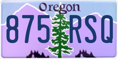 OR license plate 875RSQ