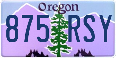 OR license plate 875RSY