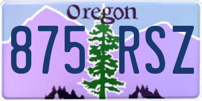 OR license plate 875RSZ