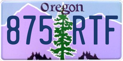 OR license plate 875RTF