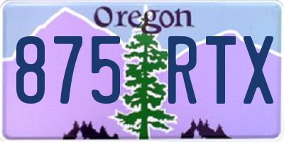 OR license plate 875RTX