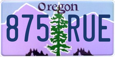 OR license plate 875RUE