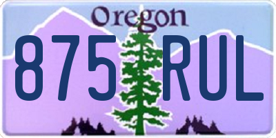 OR license plate 875RUL