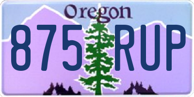 OR license plate 875RUP