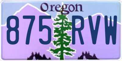 OR license plate 875RVW