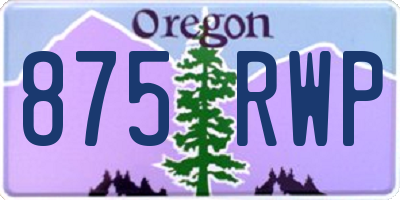OR license plate 875RWP