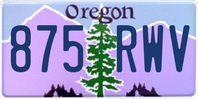 OR license plate 875RWV