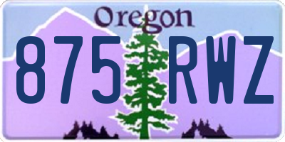 OR license plate 875RWZ