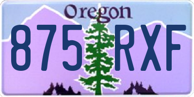 OR license plate 875RXF