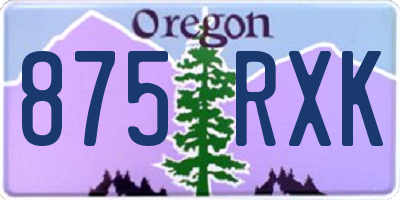 OR license plate 875RXK