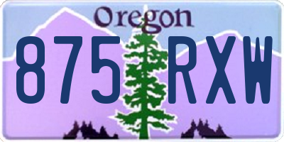 OR license plate 875RXW
