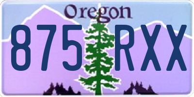 OR license plate 875RXX