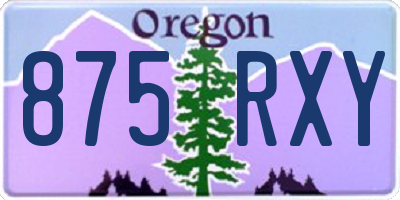 OR license plate 875RXY