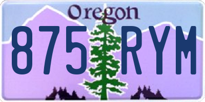 OR license plate 875RYM