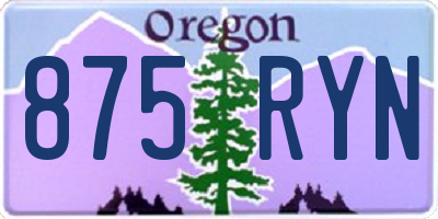 OR license plate 875RYN