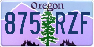 OR license plate 875RZF