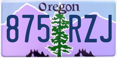 OR license plate 875RZJ