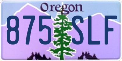 OR license plate 875SLF