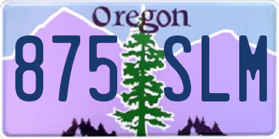 OR license plate 875SLM