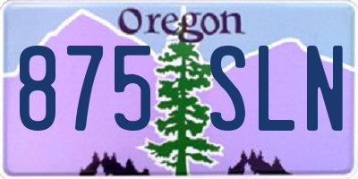 OR license plate 875SLN