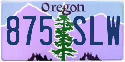OR license plate 875SLW