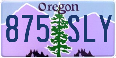 OR license plate 875SLY