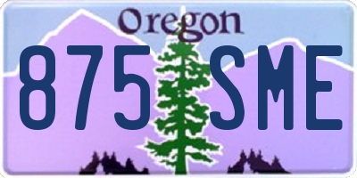 OR license plate 875SME