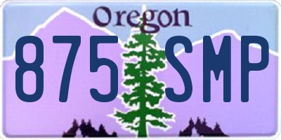 OR license plate 875SMP