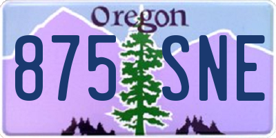 OR license plate 875SNE