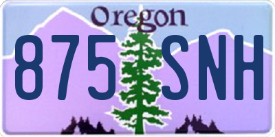 OR license plate 875SNH