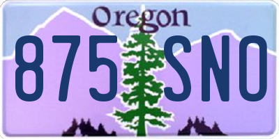 OR license plate 875SNO
