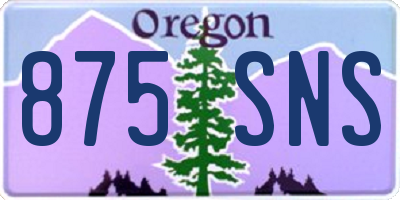 OR license plate 875SNS