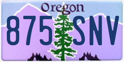 OR license plate 875SNV