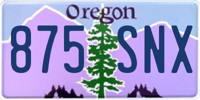 OR license plate 875SNX
