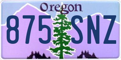 OR license plate 875SNZ