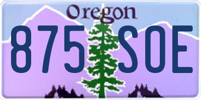 OR license plate 875SOE