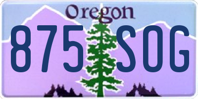 OR license plate 875SOG