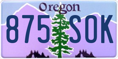 OR license plate 875SOK